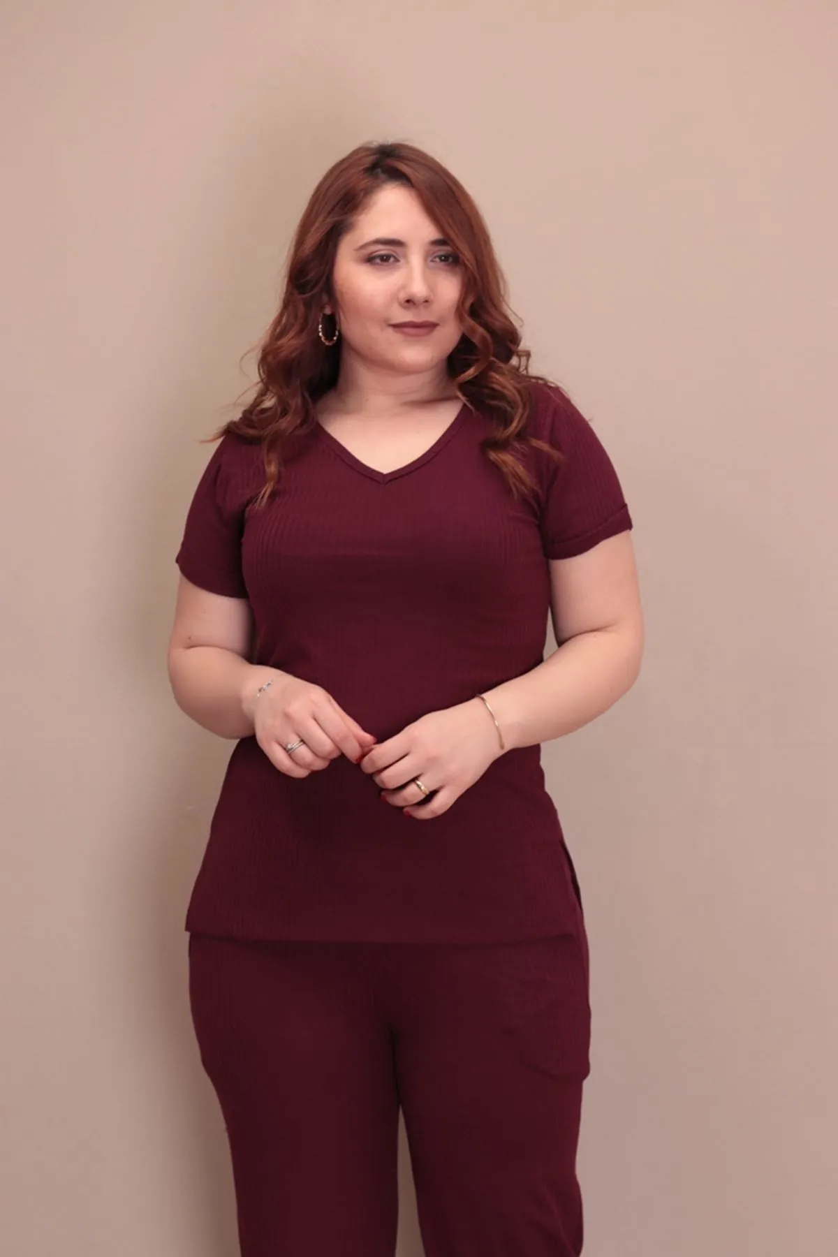 RENKTE BORDO T-SHİRT