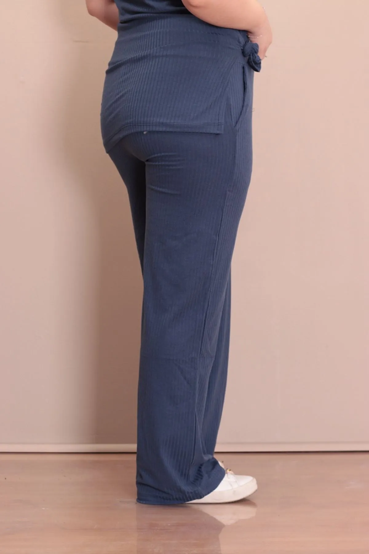 RENKTE ŞAL PAÇA İNDİGO PANTOLON