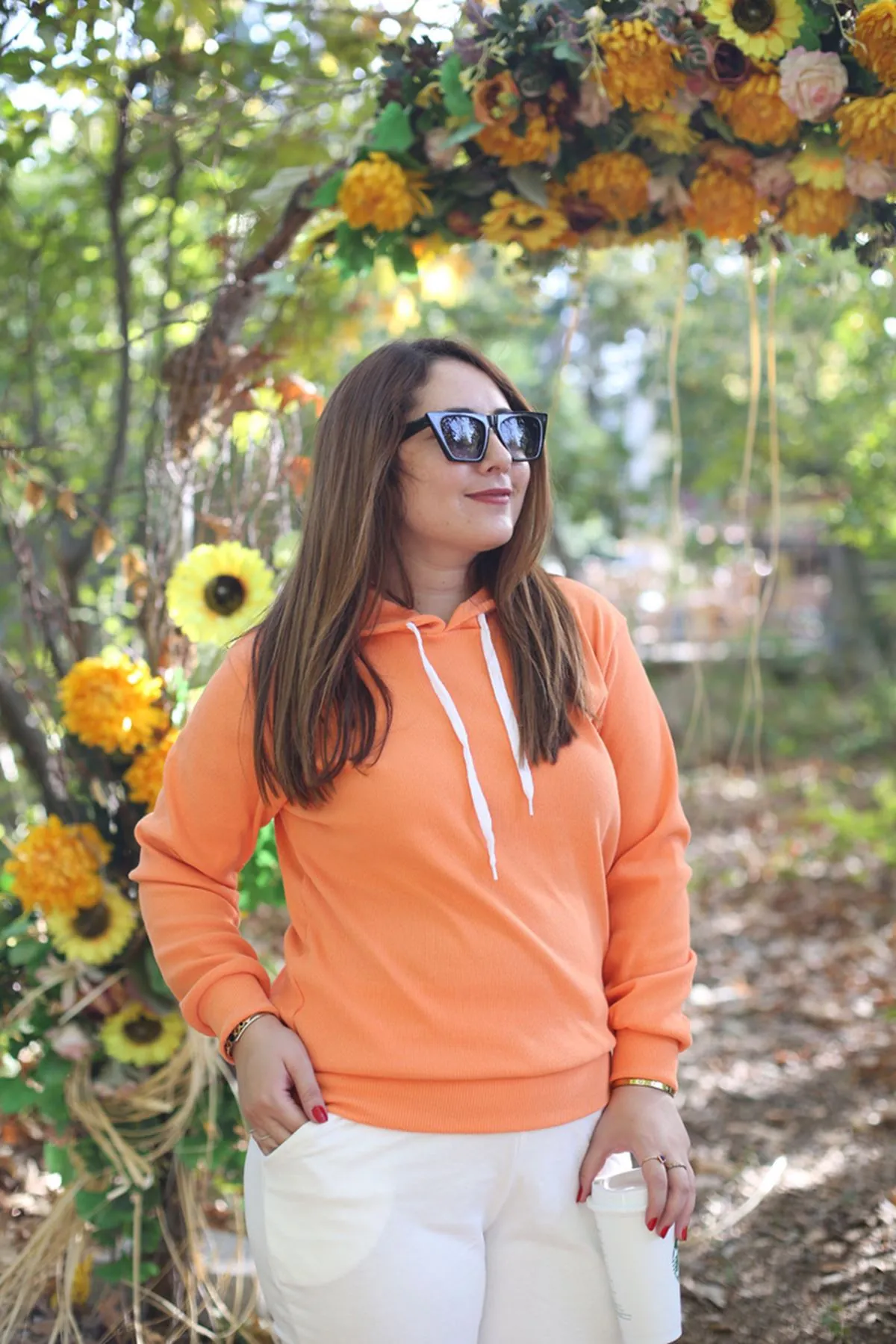 RENKTE ÇELİK KUMAŞ FİTİLLİ TURUNCU SWEAT