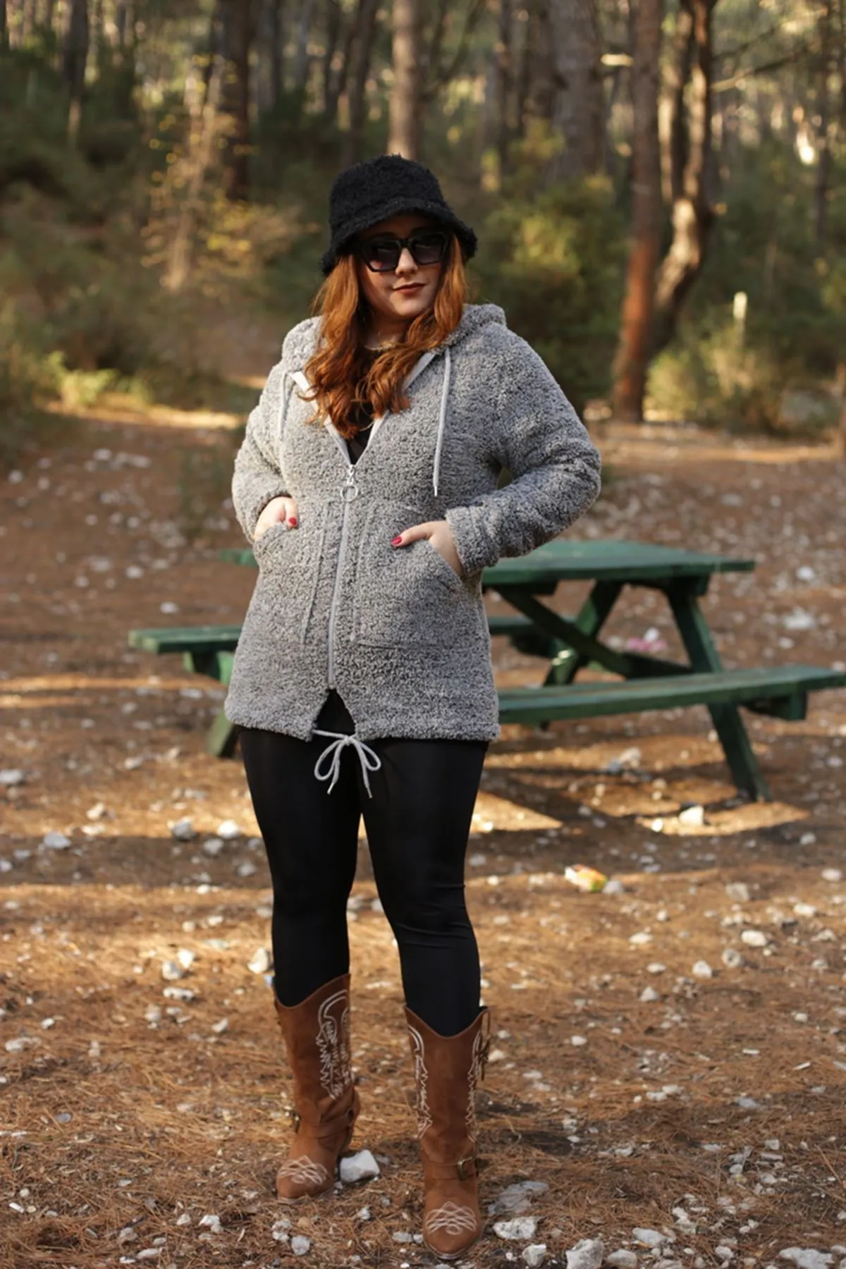 RENKTE KALIN GRİ PELUŞ CEKET&MONT