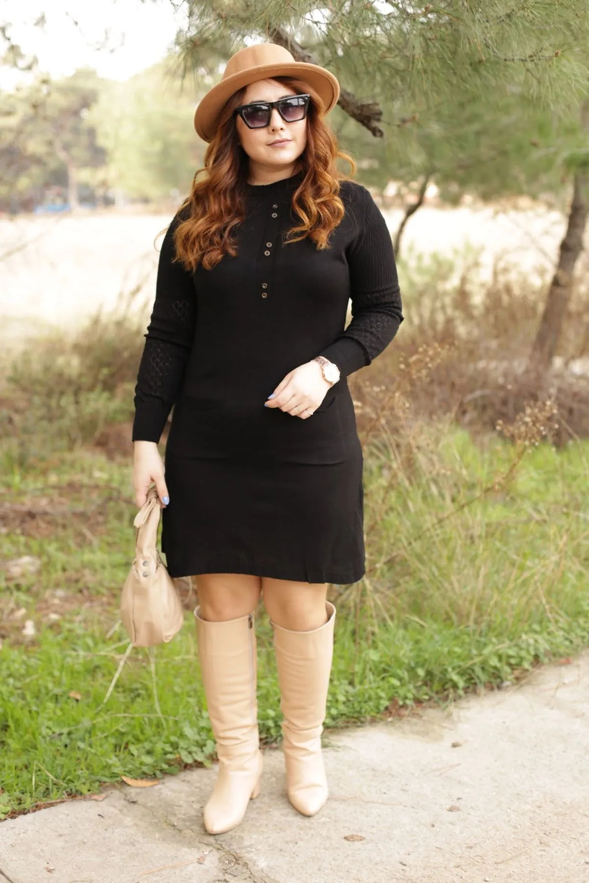 RENKTE TRİKO SİYAH TUNİK&ELBİSE