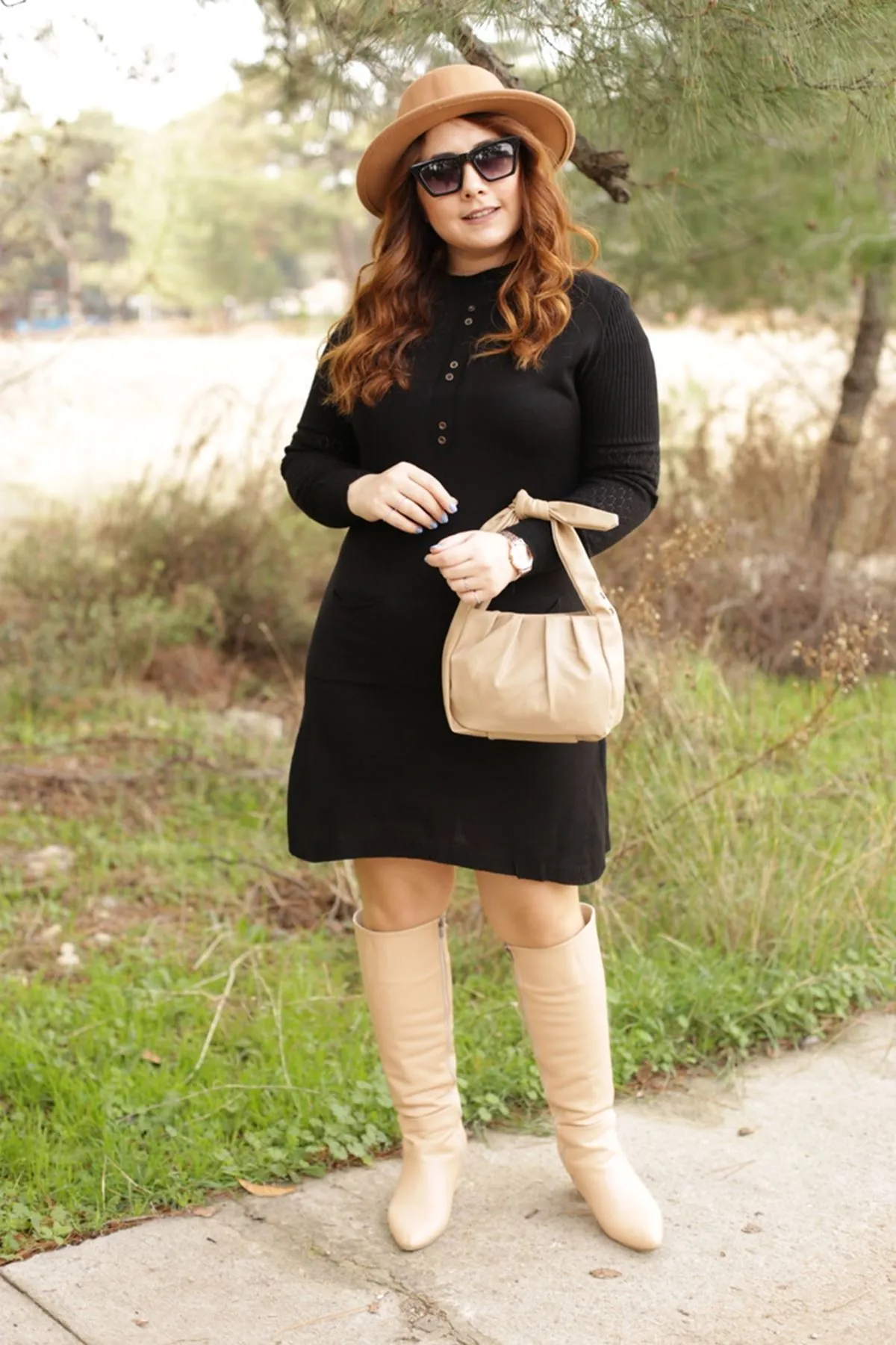RENKTE TRİKO SİYAH TUNİK&ELBİSE