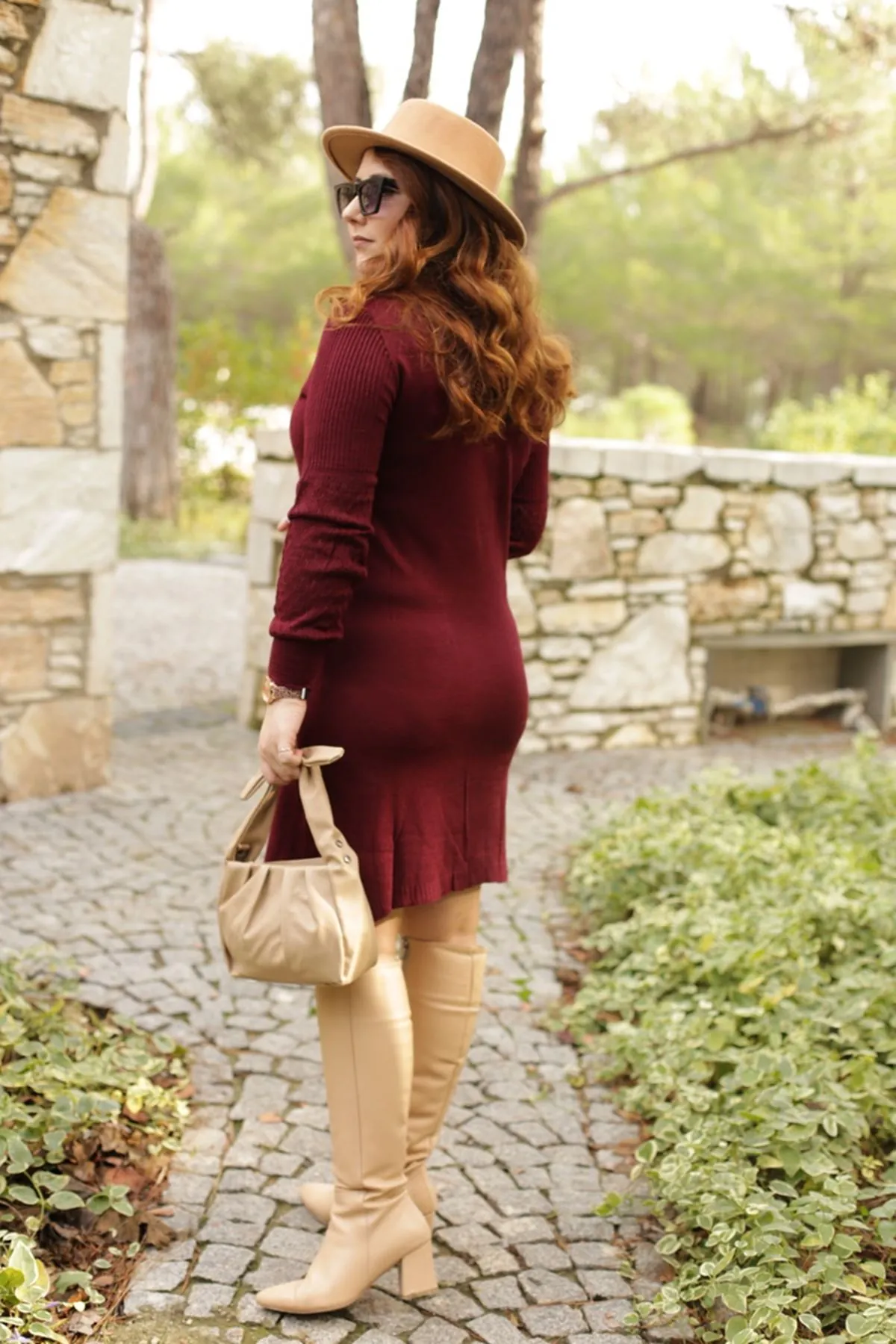 RENKTE TRİKO BORDO TUNİK&ELBİSE