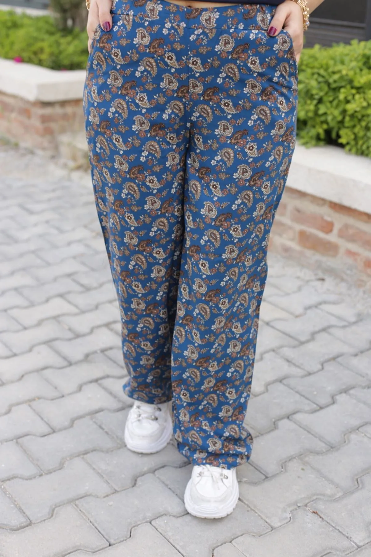 RENKTE DESENLİ DOKUMA STANDART PANTOLON