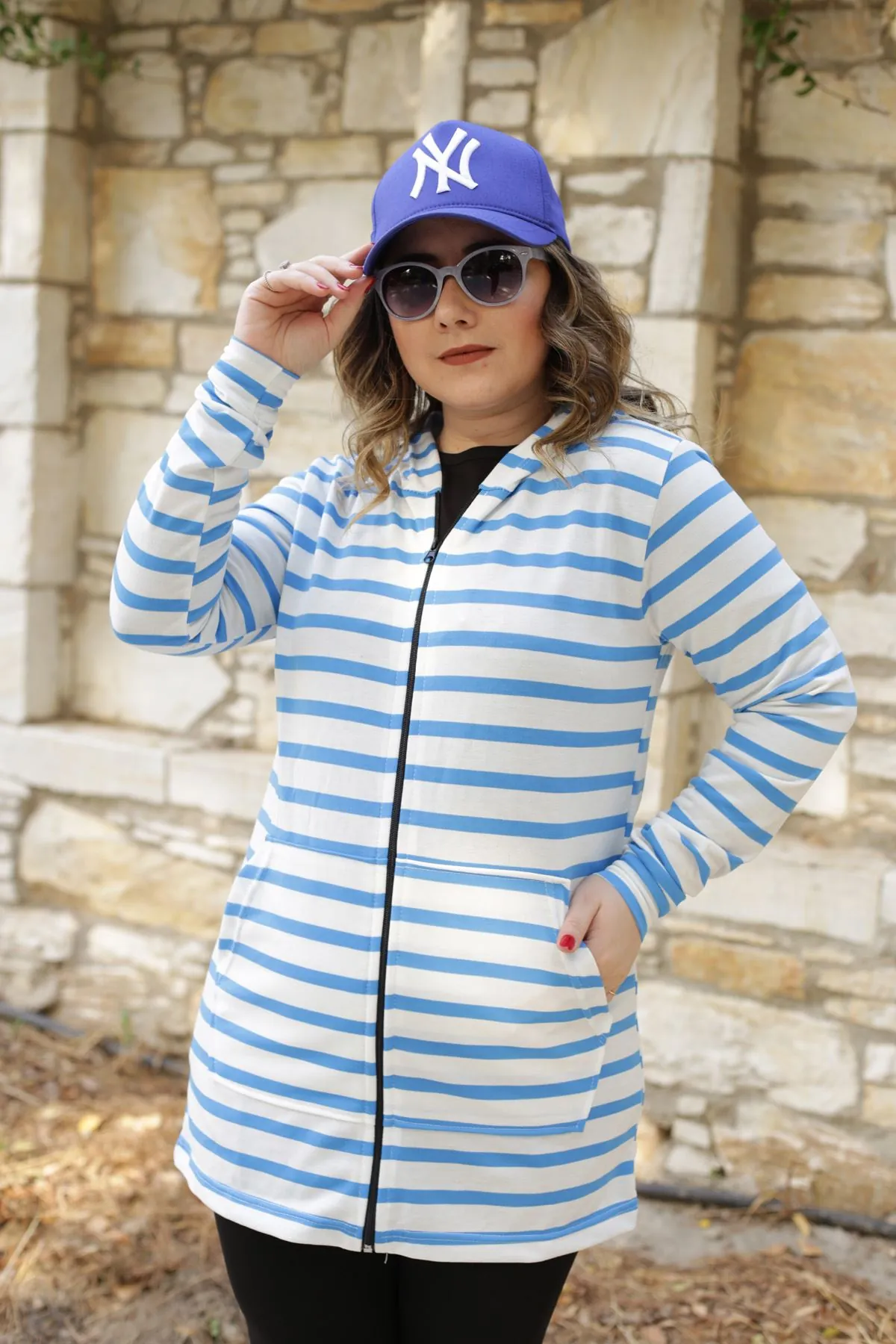 RENKTE GENİŞ KESİM FERMUARLI UZUN CEKET&SWEAT