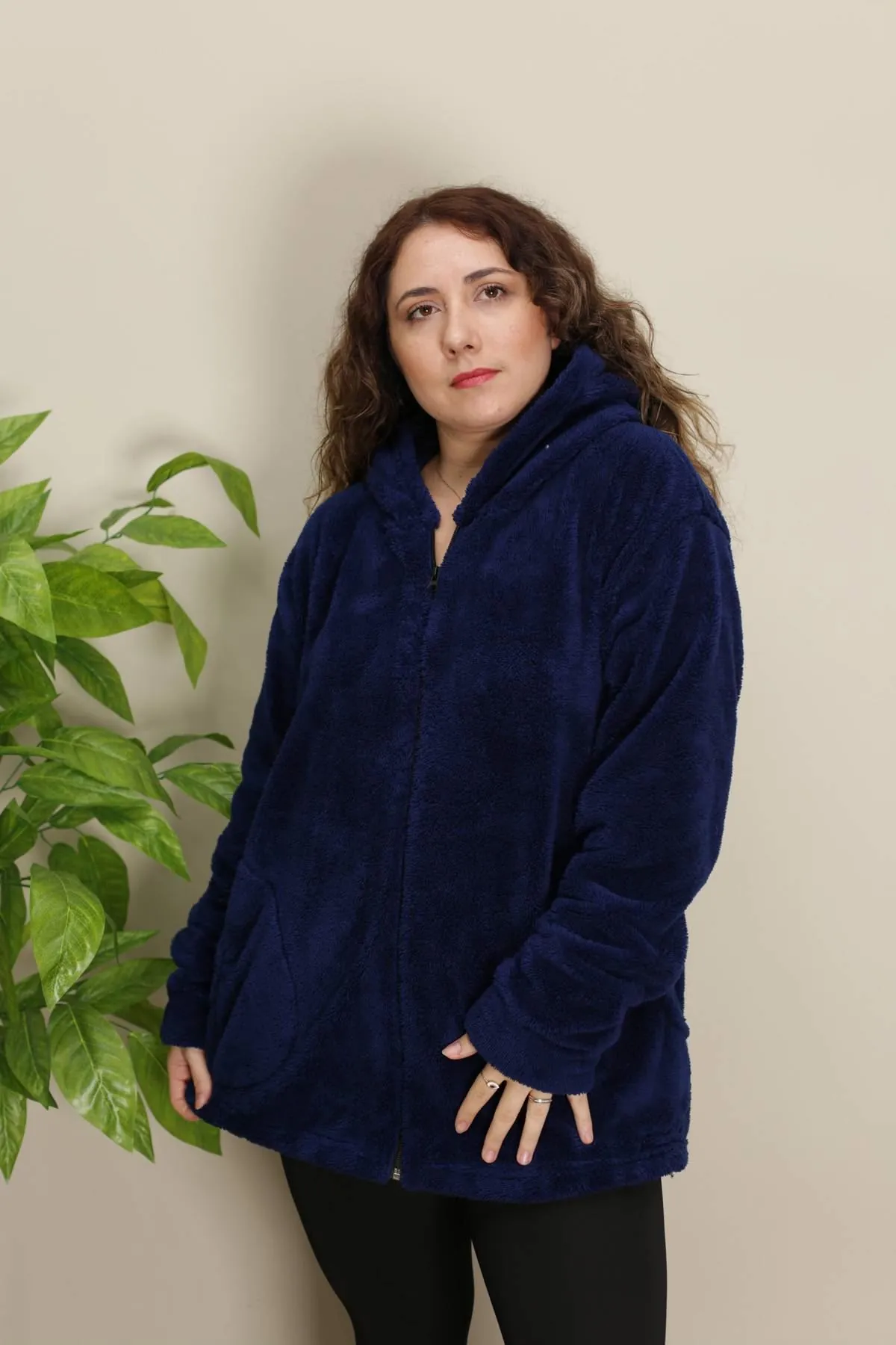 RENKTE BATTAL GECE MAVİSİ PELUŞ CEKET&MONT
