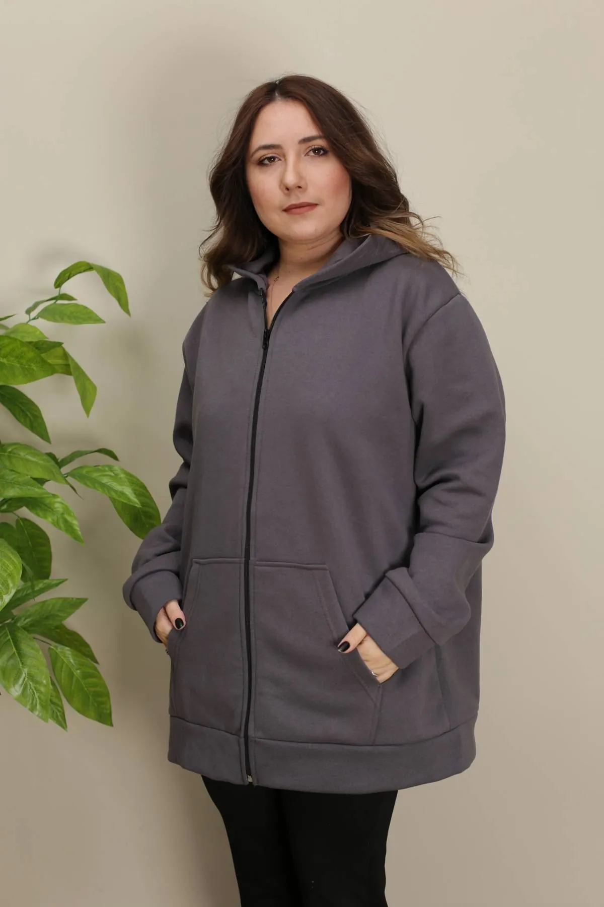 RENKTE ÜÇ İPLİK ŞARDONLU BATTAL FÜME CEKET
