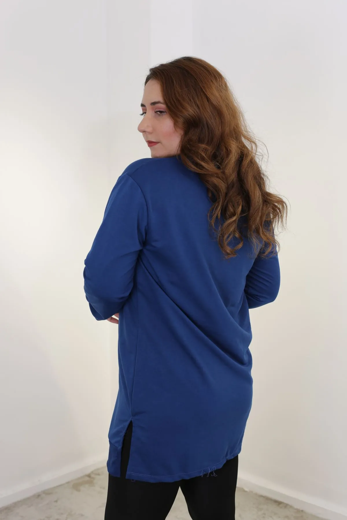 RENKTE BÜYÜK BEDEN LACİVERT SWEAT & TUNİK