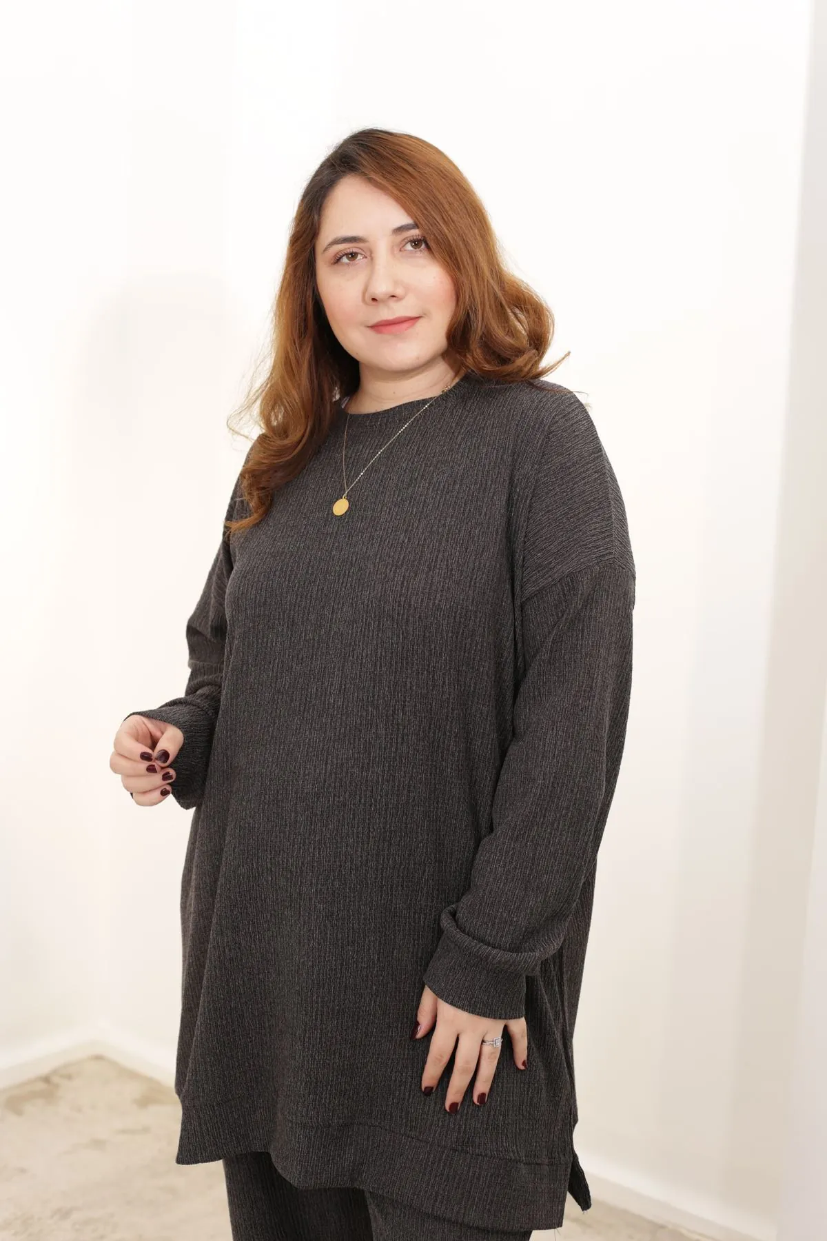 RENKTE ÖZEL ÜRETİM BATTAL SİYAH DOKULU ALT ÜST TAKIM