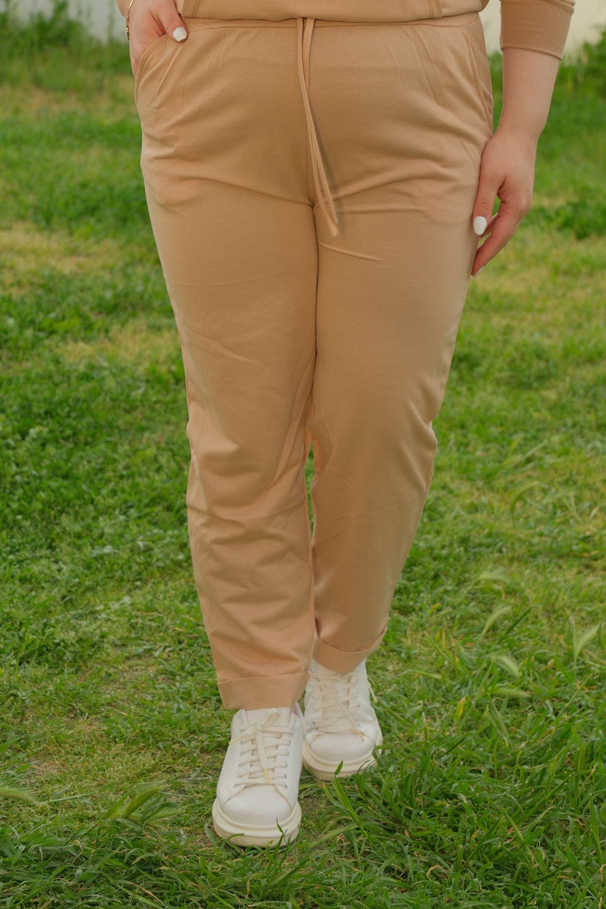 RENKTE BÜYÜK BEDEN KAHVE DUBLE PAÇA ALT