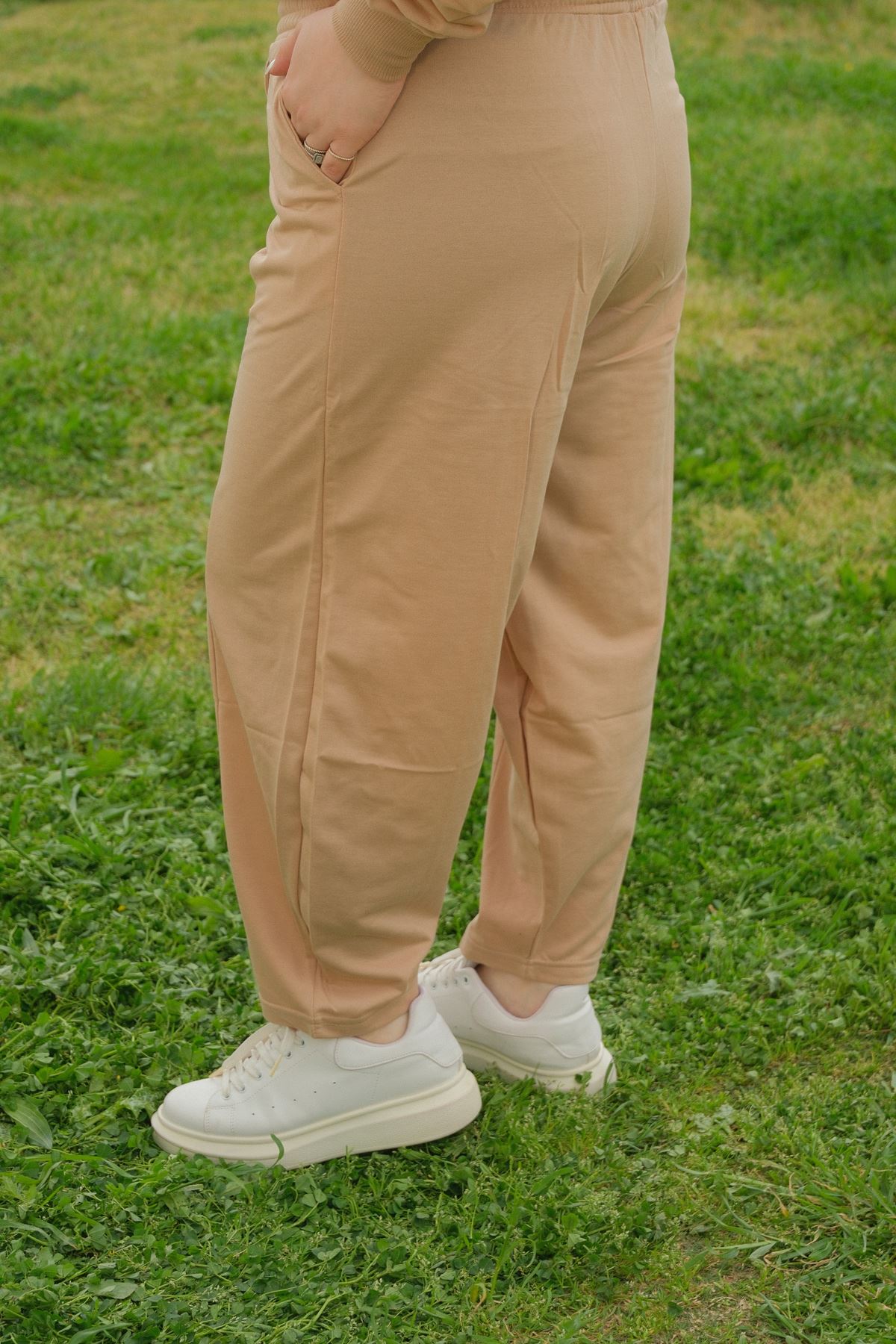 RENKTE BÜYÜK BEDEN KAHVE ŞALVAR PANTOLON