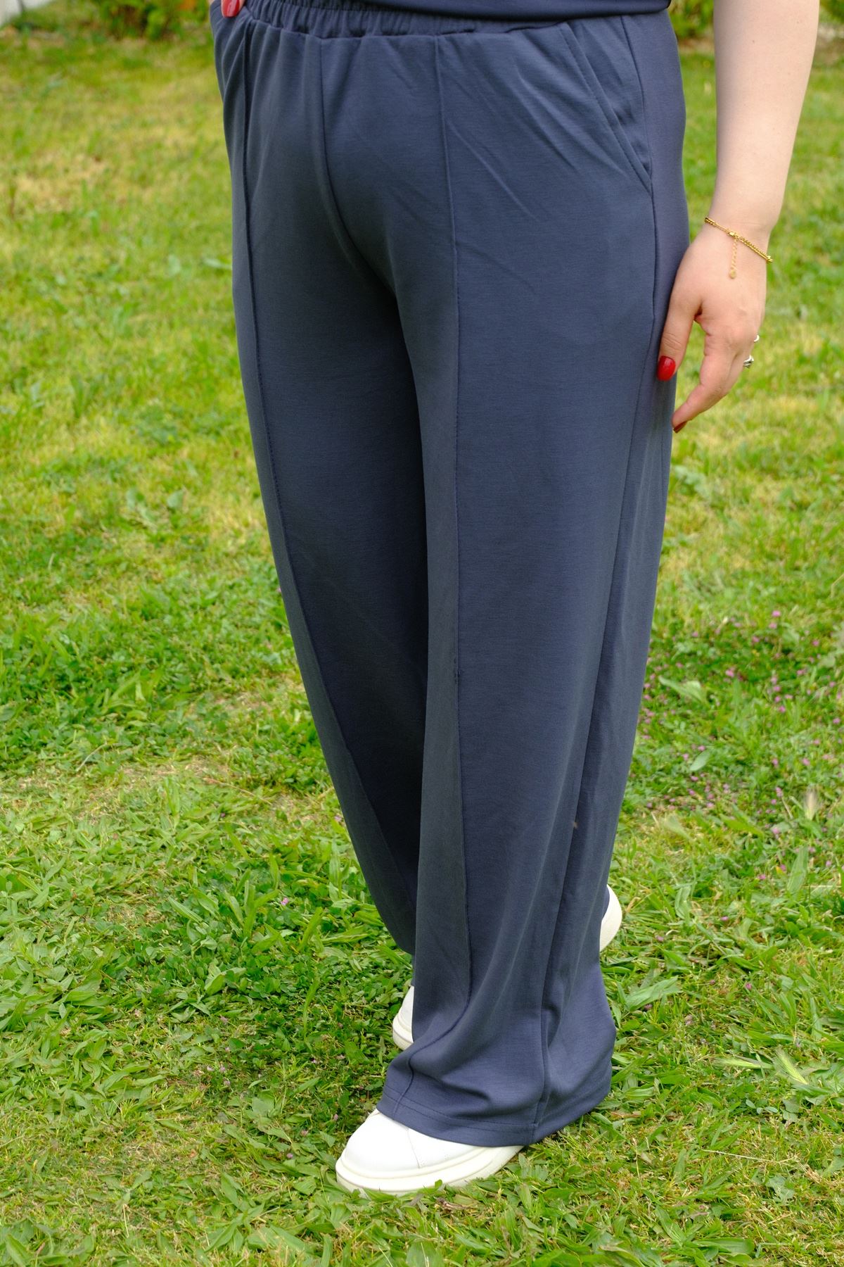 RENKTE ÇIMALI BOL PAÇA BATTAL BEDEN ANTRASİT MODAL ALT