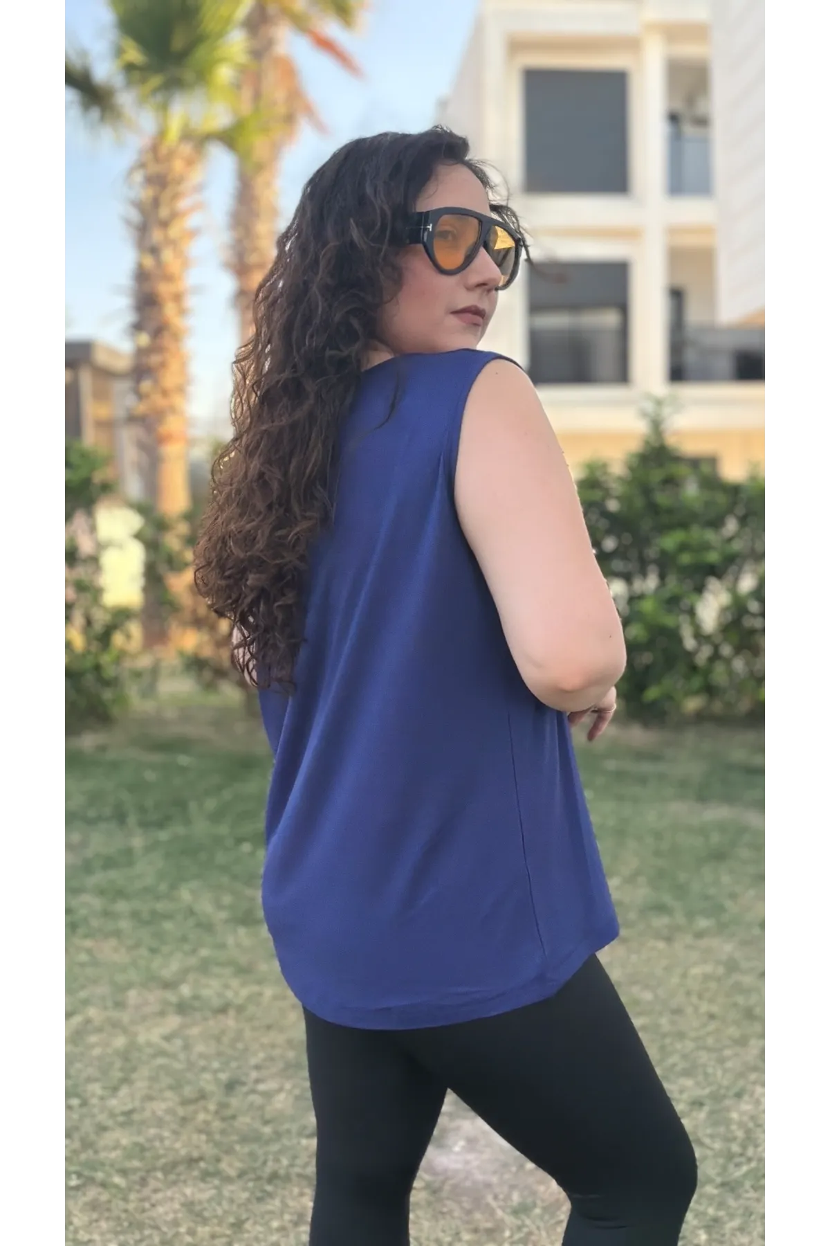 RENKTE ÖZEL ÜRETİM BÜYÜK BEDEN LACİVERT KALIN ASKILI ATLET