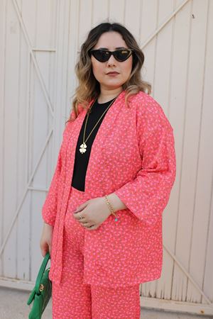 RENKTE EKO DESENLİ KİMONO TAKIM