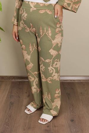 RENKTE GENİŞ KESİM DESENLİ KİMONO TAKIM