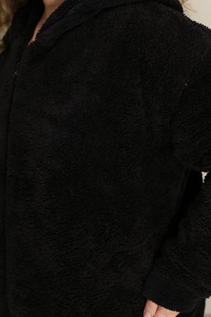 RENKTE BATTAL SİYAH PELUŞ CEKET&MONT