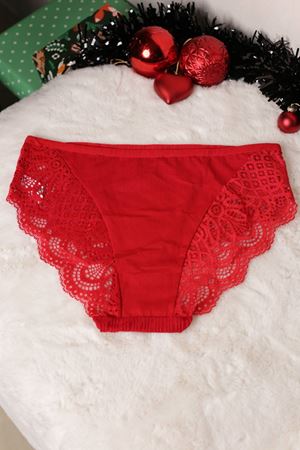 RENKTE BÜYÜK BEDEN KIRMIZI DANTELLİ KÜLOT