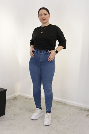 RENKTE BÜYÜK BEDEN JEAN BATTAL KOT PANTOLON