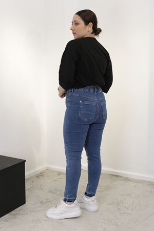 RENKTE BÜYÜK BEDEN JEAN BATTAL KOT PANTOLON