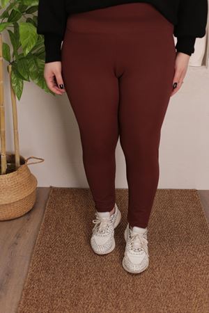 RENKTE FİTİLLİ BATTAL BEDEN KAHVERENGİ FİT TAYT