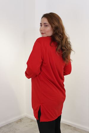 RENKTE BÜYÜK BEDEN KIRMIZI SWEAT & TUNİK