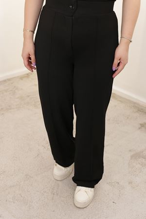 RENKTE BÜYÜK BEDEN DİKİŞLİ TOPARLAYICI SİYAH PANTOLON