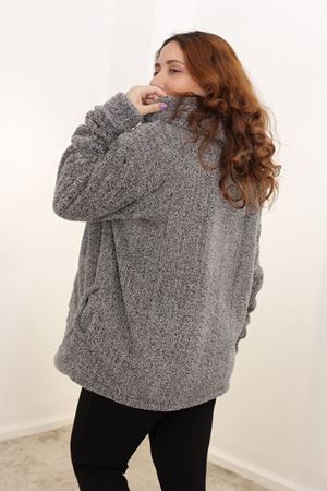 RENKTE BATTAL GRİ PELUŞ CEKET&MONT