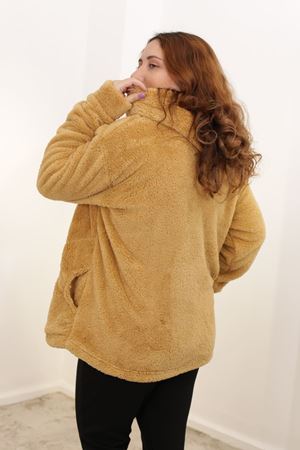 RENKTE BATTAL SÜTLÜ KAHVE PELUŞ CEKET&MONT