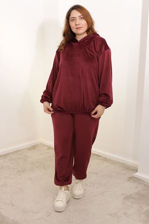 RENKTE ÖZEL ÜRETİM BATTAL FRANSIZ KADİFE BORDO ALT ÜST TAKIM