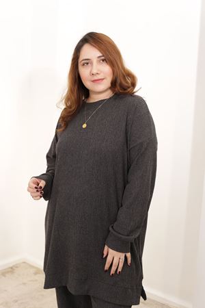 RENKTE ÖZEL ÜRETİM BATTAL SİYAH DOKULU ALT ÜST TAKIM