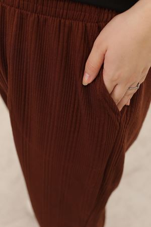 RENKTE ÖZEL ÜRETİM BATTAL KAHVERENGİ PANTOLON