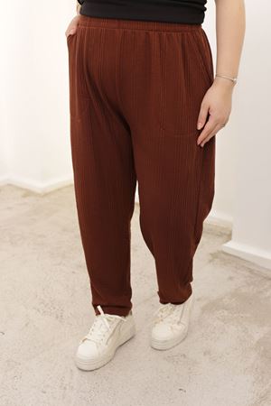 RENKTE ÖZEL ÜRETİM BATTAL KAHVERENGİ PANTOLON