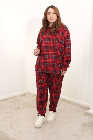 RENKTE ÖZEL ÜRETİM DESENLİ BÜYÜK BEDEN PİJAMA TAKIMI