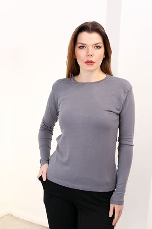 RENKTE ORJİNAL MARKA BÜYÜK BEDEN BASİC YAKA FÜME BLUZ