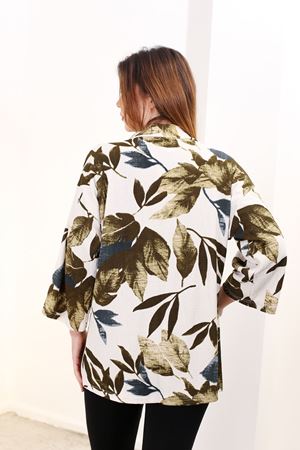 RENKTE GENİŞ KESİM DESENLİ KİMONO CEKET