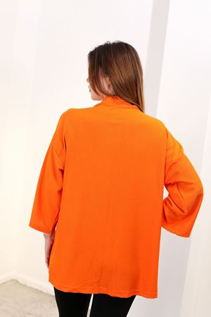RENKTE GENİŞ KESİM TURUNCU KİMONO CEKET