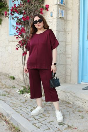 RENKTE BÜYÜK BEDEN BORDO TAKIM