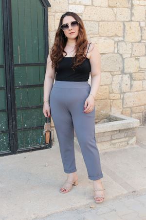 RENKTE DUBLE PAÇA CEPLİ FÜME ESNEK PANTOLON