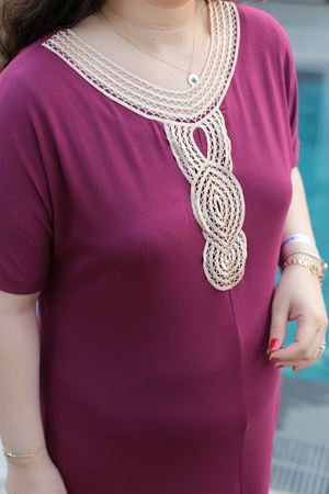 RENKTE BÜYÜK BEDEN GÜPÜRLÜ MÜRDÜM ELBİSE