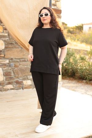 RENKTE BÜYÜK BEDEN ALT ÜST BASİC TAKIM