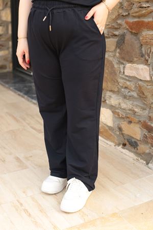 RENKTE BÜYÜK BEDEN ALT ÜST BASİC LACİVERT TAKIM