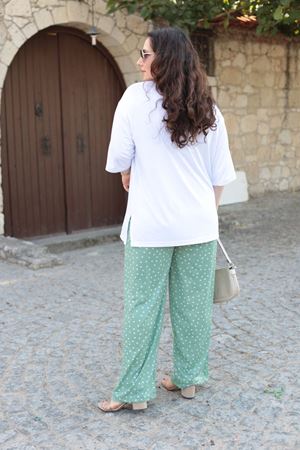 RENKTE ÖZEL ÜRETİM ALT DESENLİ ÜST BEYAZ BATTAL TAKIM