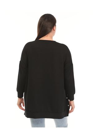 RENKTE BÜYÜK BEDEN CEPLERİ PAYETLİ SİYAH TUNİK & BLUZ
