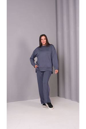 RENKTE BÜYÜK BEDEN FÜME EŞOFMAN TAKIMI