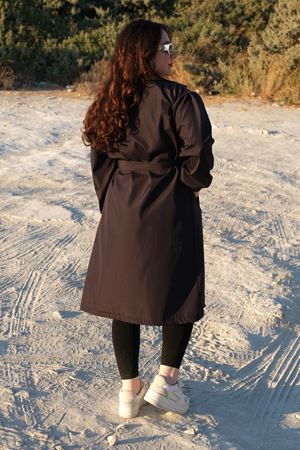 RENKTE ÖZEL ÜRETİM BÜYÜK BEDEN LACİVERT TRENÇKOT