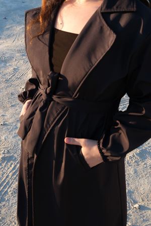 RENKTE ÖZEL ÜRETİM BÜYÜK BEDEN LACİVERT TRENÇKOT