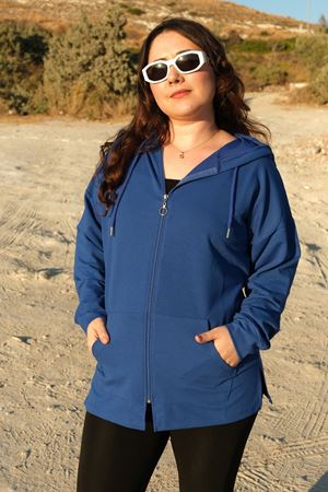 RENKTE BÜYÜK BEDEN LACİVERT CEKET