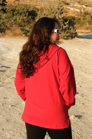 RENKTE BÜYÜK BEDEN KIRMIZI CEKET