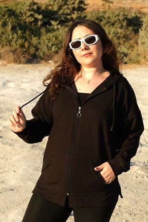 RENKTE BÜYÜK BEDEN SİYAH CEKET