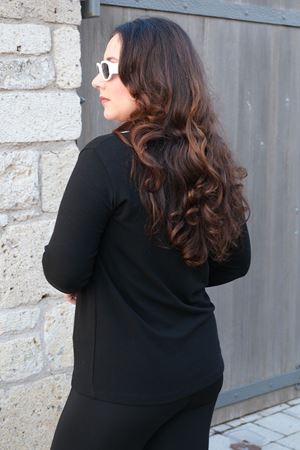 RENKTE BÜYÜK BEDEN V YAKA KAŞMİR BLUZ